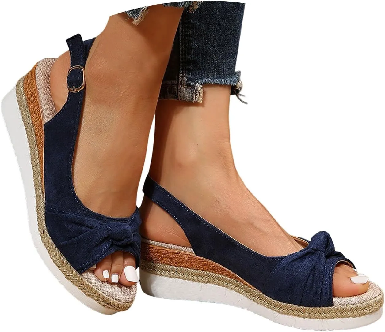 Orthopedic Wedge Sandals for Women Summer Dressy 2025 Womens Wedge Sandal Mid Heel Espadrilles Wedges Platform Sandals Casual Comfortable Orthotic Strappy Walking Sandals Shoes