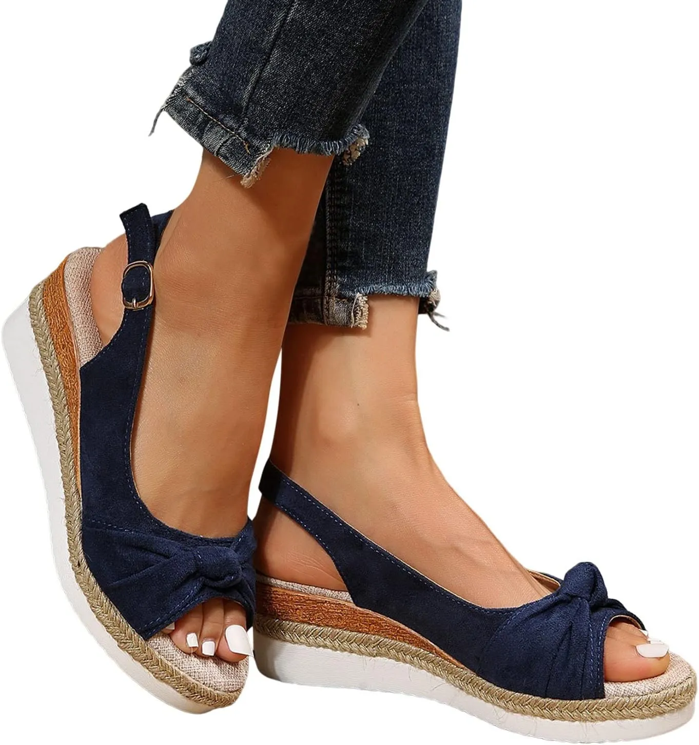 Orthopedic Wedge Sandals for Women Summer Dressy 2025 Womens Wedge Sandal Mid Heel Espadrilles Wedges Platform Sandals Casual Comfortable Orthotic Strappy Walking Sandals Shoes