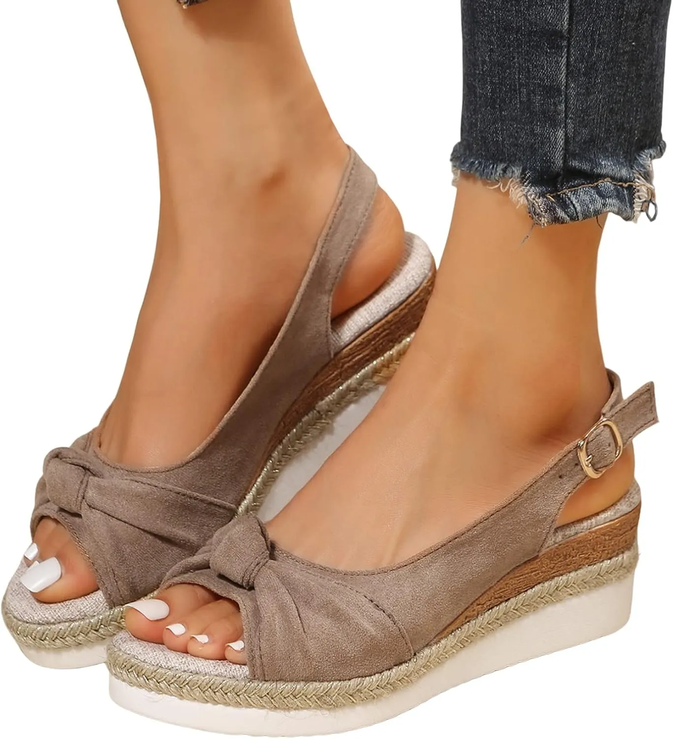 Orthopedic Wedge Sandals for Women Summer Dressy 2025 Womens Wedge Sandal Mid Heel Espadrilles Wedges Platform Sandals Casual Comfortable Orthotic Strappy Walking Sandals Shoes