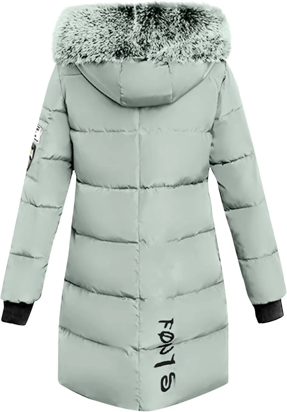 Oversized Faux Fur Hood Jackets for Women 2024 Winter Warm Parka Coats Long Quilted Jacket Thick Jacket Outerwear