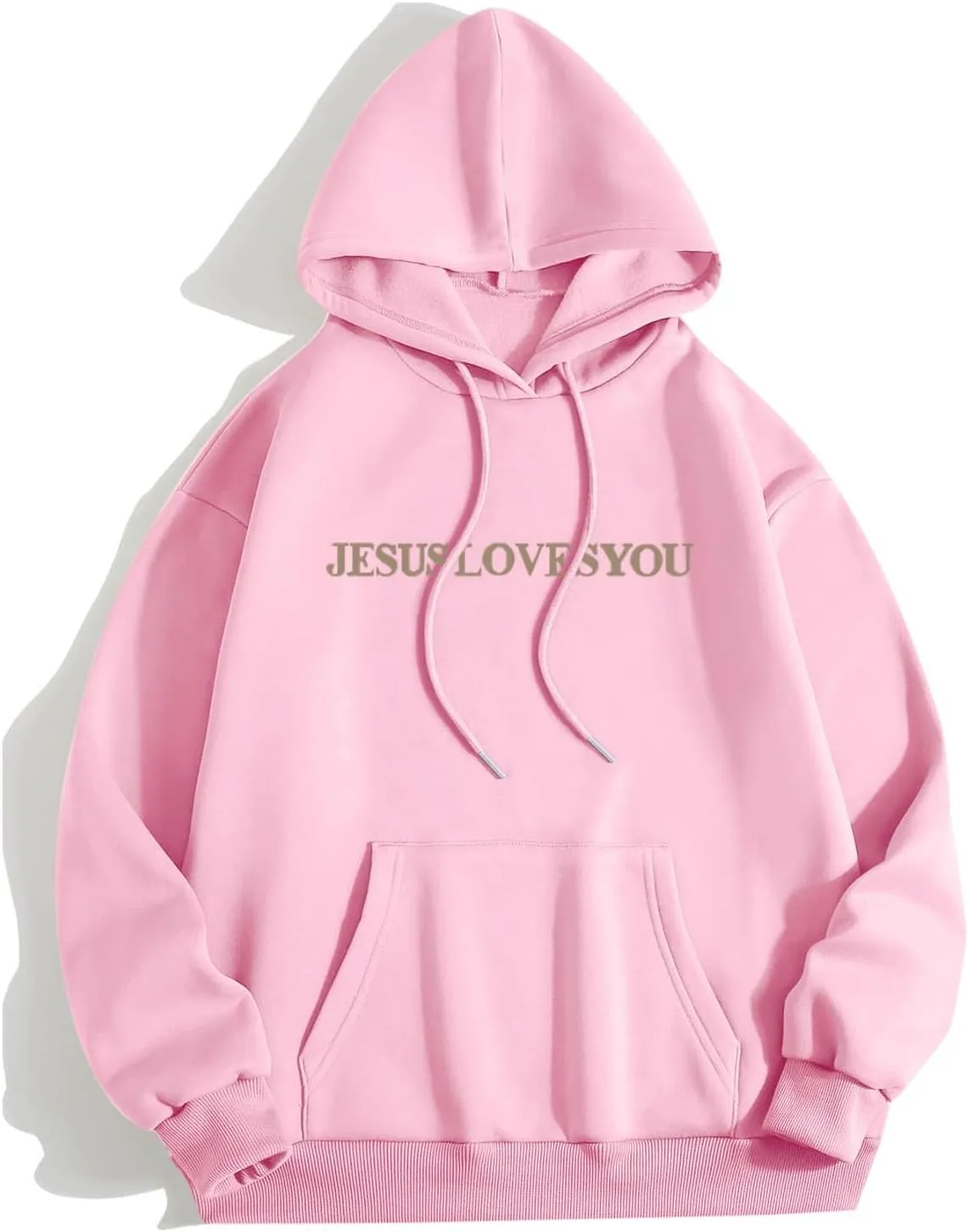 Oversized Hoodie For Women Love Like Jesus Hooded Drawstring Sweatshirts Loose Letter Print Long Sleeve Pullover Hoodie Tops