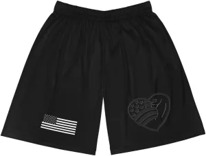 Patriotic Heart Basketball Shorts | USA Flag Design | Perfect for Sports and Summer Wear