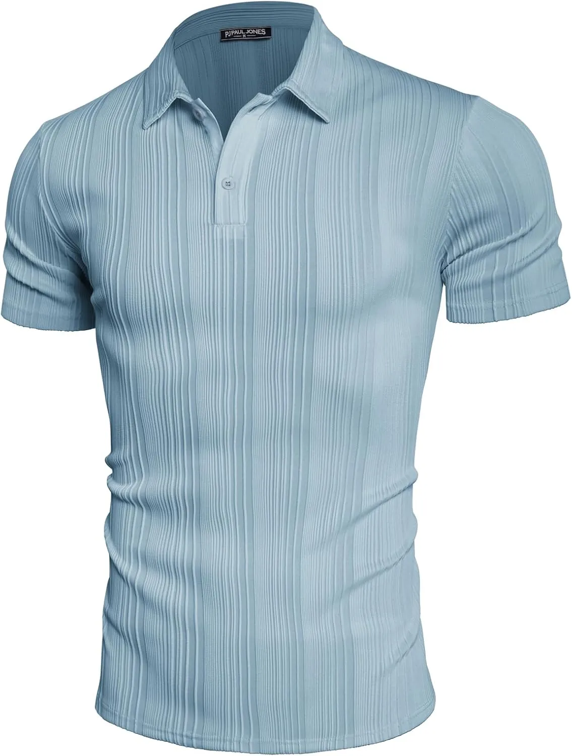 PJ PAUL JONES Mens Textured Knit Polo Shirts Regular Fit Stretchy Golf Shirts