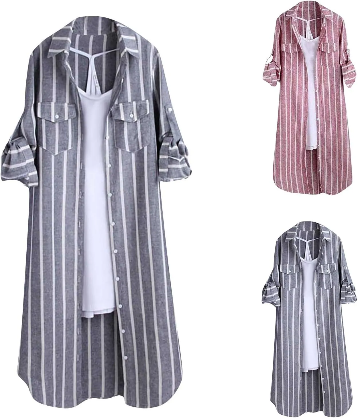 Plaid Shirts for Women-Long Sleeve Work Shirts Open Front Cardigan Fall Outfits for Women 2024 Oversized Cardigan