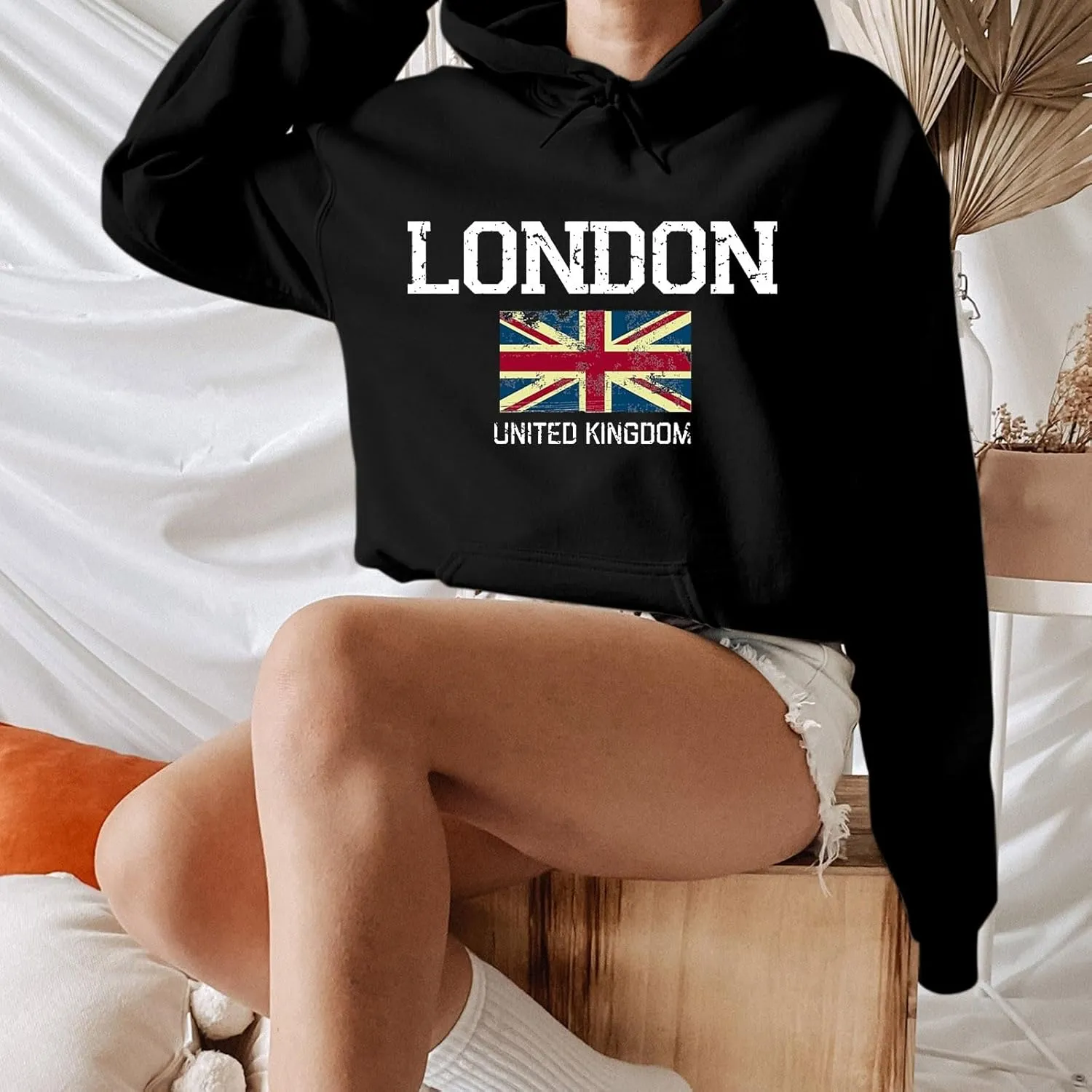 Printed Hoodies for Women Hoodie London Monogram Oversize Sweatshirt Long Sleeve Trendy Versatile Hood Neck Shirts