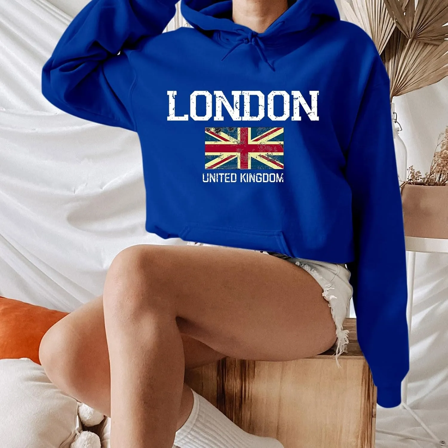 Printed Hoodies for Women Hoodie London Monogram Oversize Sweatshirt Long Sleeve Trendy Versatile Hood Neck Shirts