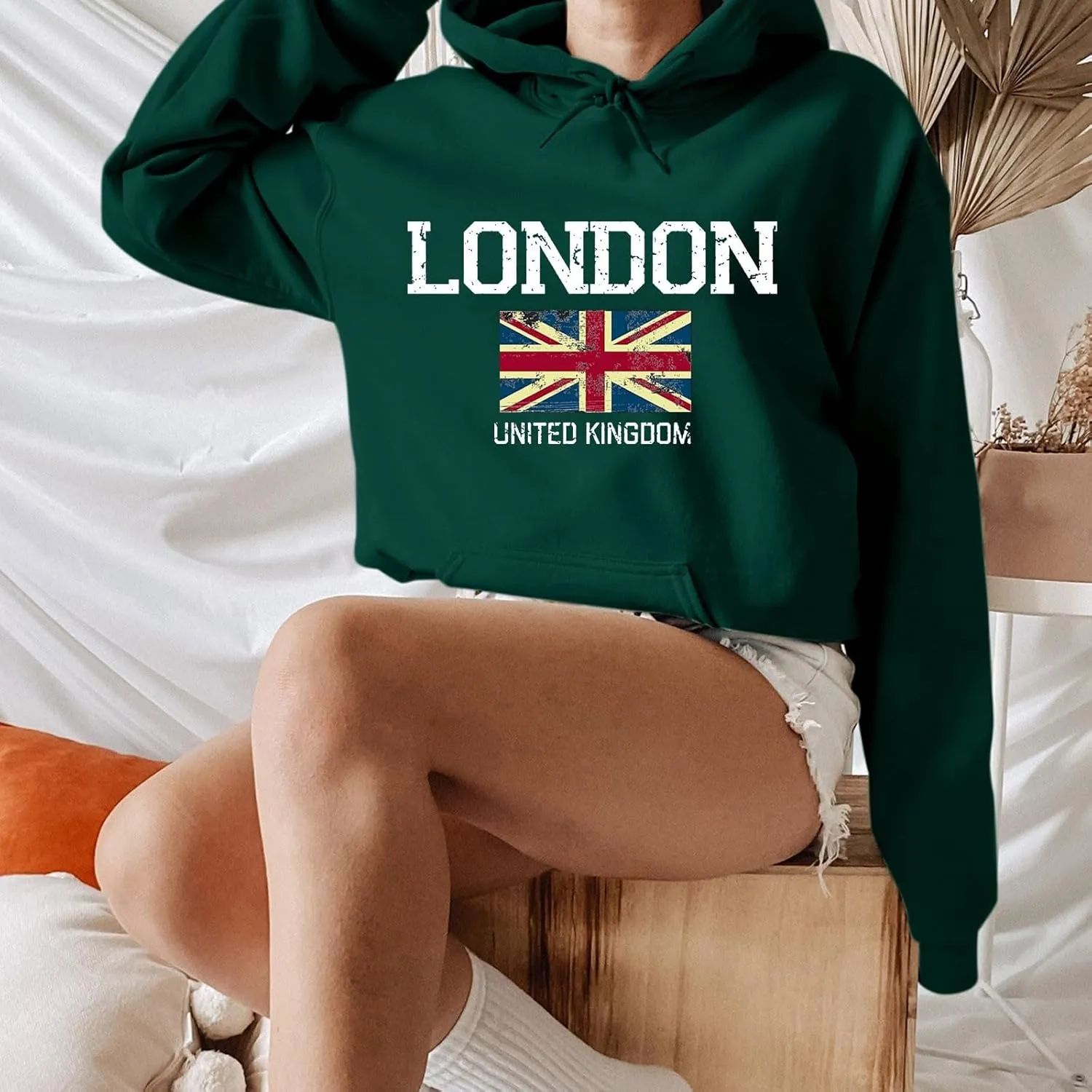 Printed Hoodies for Women Hoodie London Monogram Oversize Sweatshirt Long Sleeve Trendy Versatile Hood Neck Shirts
