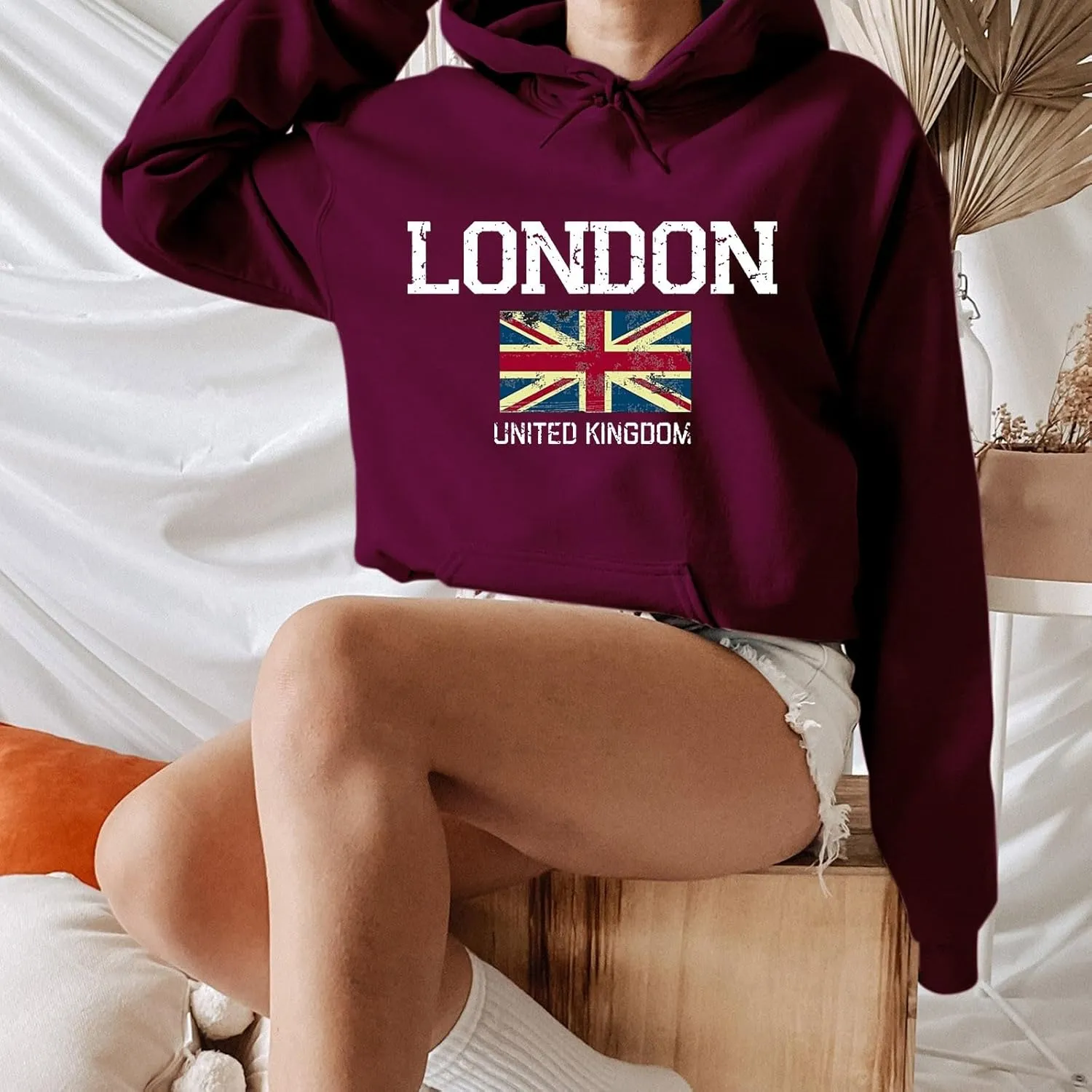 Printed Hoodies for Women Hoodie London Monogram Oversize Sweatshirt Long Sleeve Trendy Versatile Hood Neck Shirts