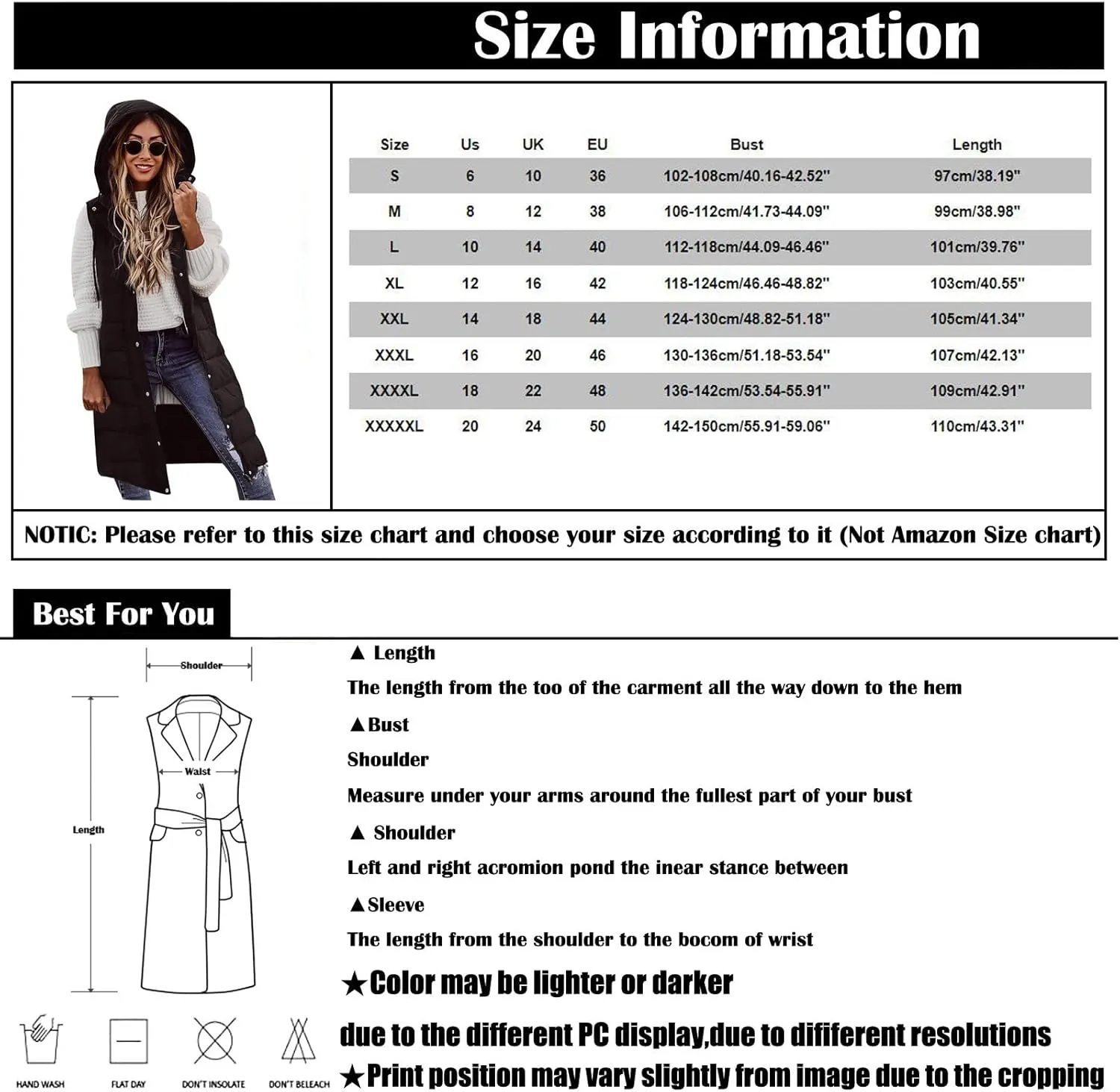 Puffer Vest Women Oversized Sleeveless Winter Coats Warm Zip Up Hoodie Casual Cotton Padded Jacket Long Outerwear