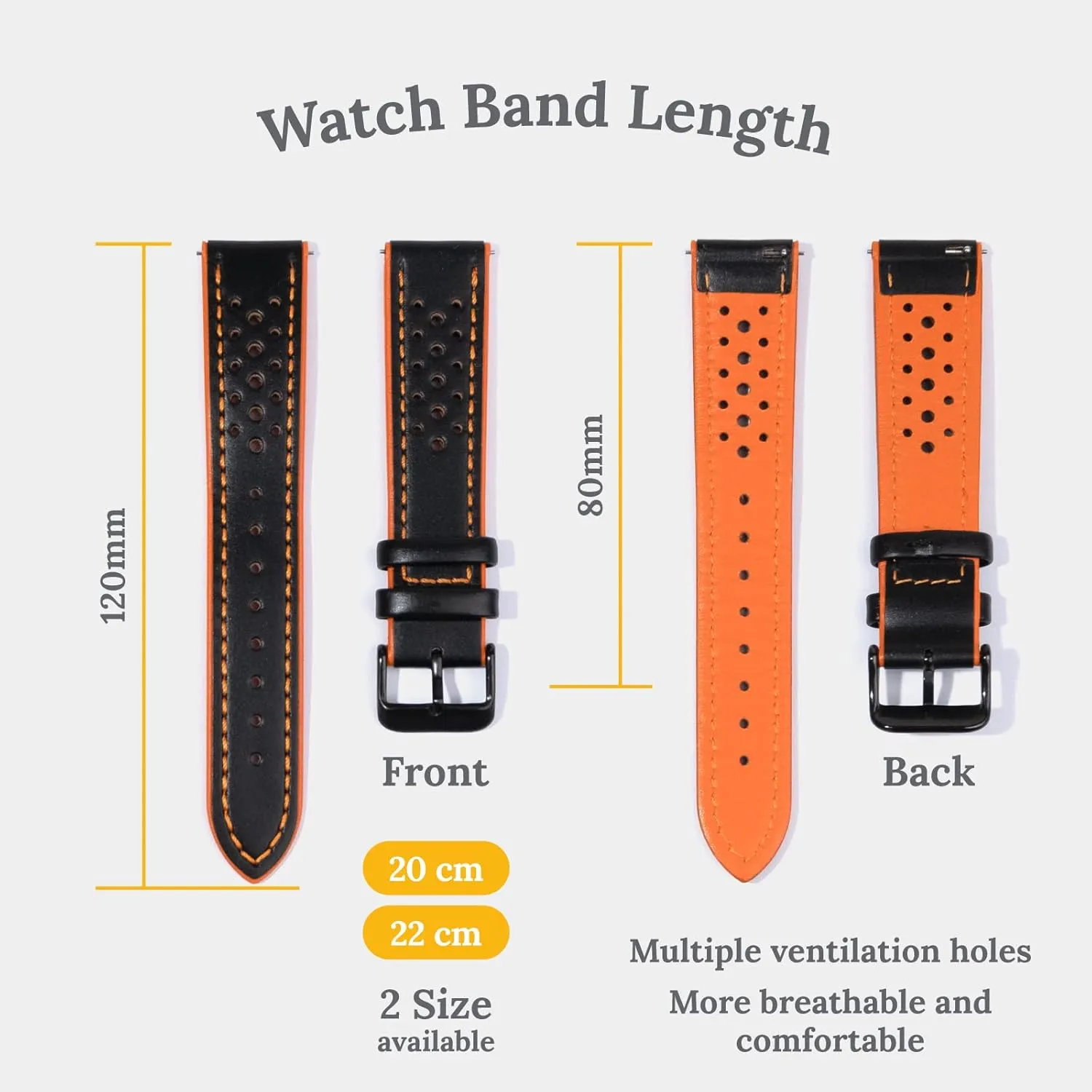 Quick Release Leather Watch Band,Watch Band for Men and Women,Watch Strap 20mm or 22mm,Genuine Leather Watch Strap,Breathable Sports Watch Strap for Thanksgiving Day,Christmas Gifts