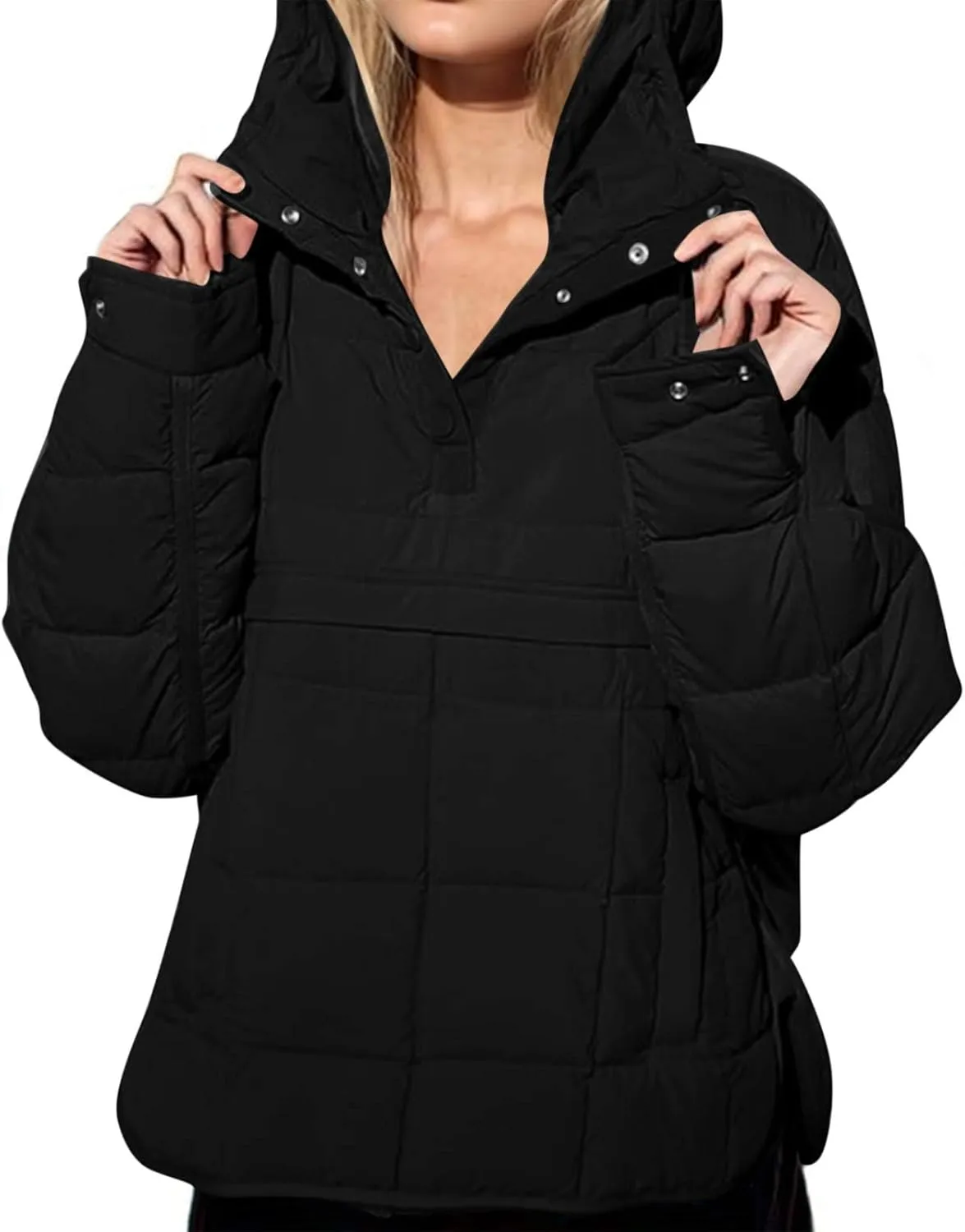 Quilted Puffer Jackets for Women Winter Coats Lightweight Warm Down Jacket Oversized Overcoats with Pockets