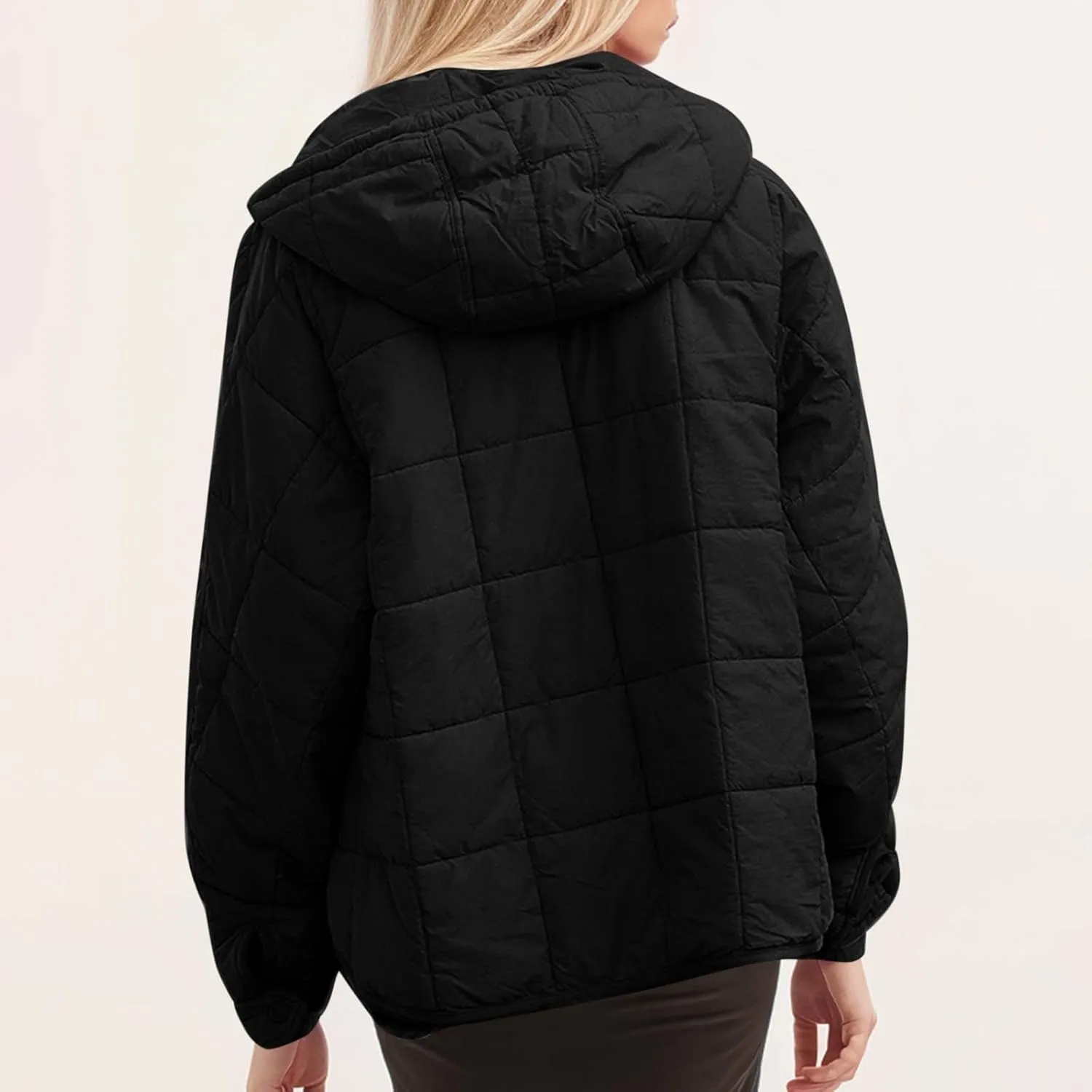 Quilted Puffer Jackets for Women Winter Coats Lightweight Warm Down Jacket Oversized Overcoats with Pockets