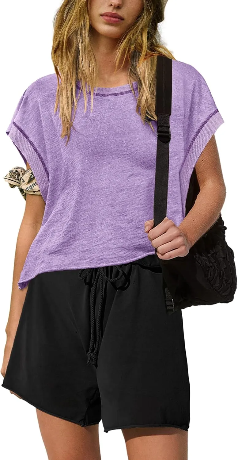 ReachMe Womens Open Back Workout Tops Athletic Backless Cropped T-Shirts Short Sleeve Gym Yoga Shirts