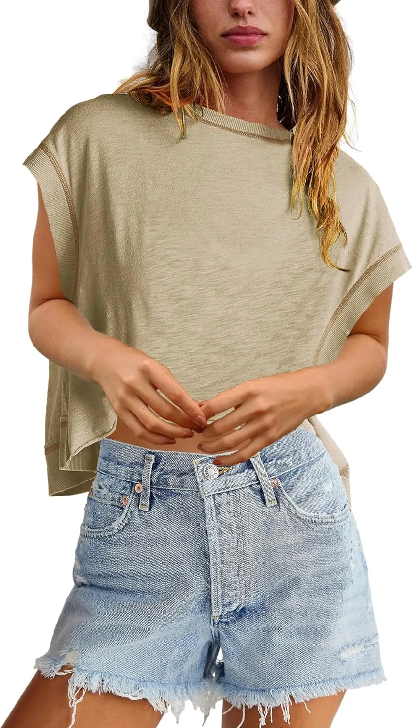 ReachMe Womens Open Back Workout Tops Athletic Backless Cropped T-Shirts Short Sleeve Gym Yoga Shirts