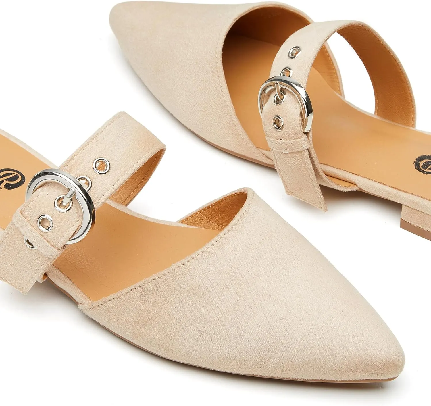 Rekayla Mules for Women Adjustable Strap Pointed Toe Backless Loafer Shoes??