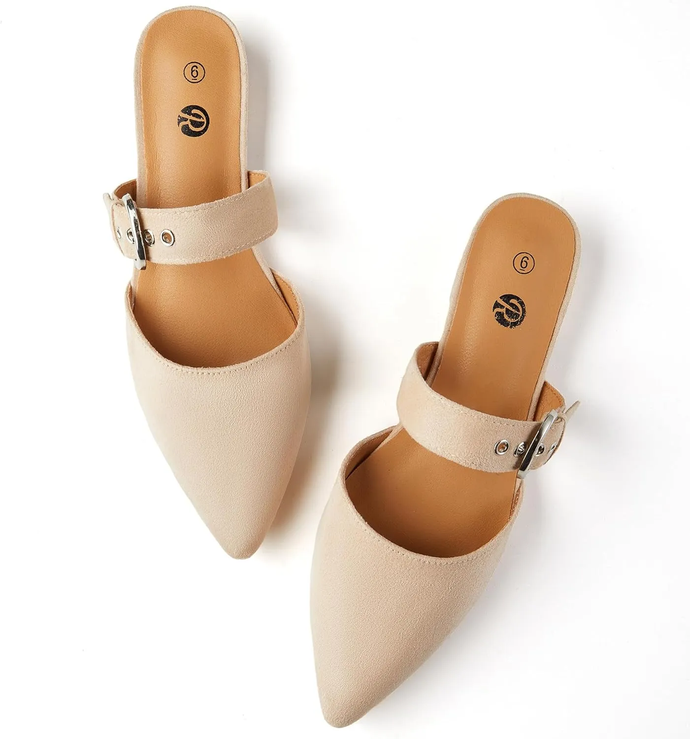 Rekayla Mules for Women Adjustable Strap Pointed Toe Backless Loafer Shoes??