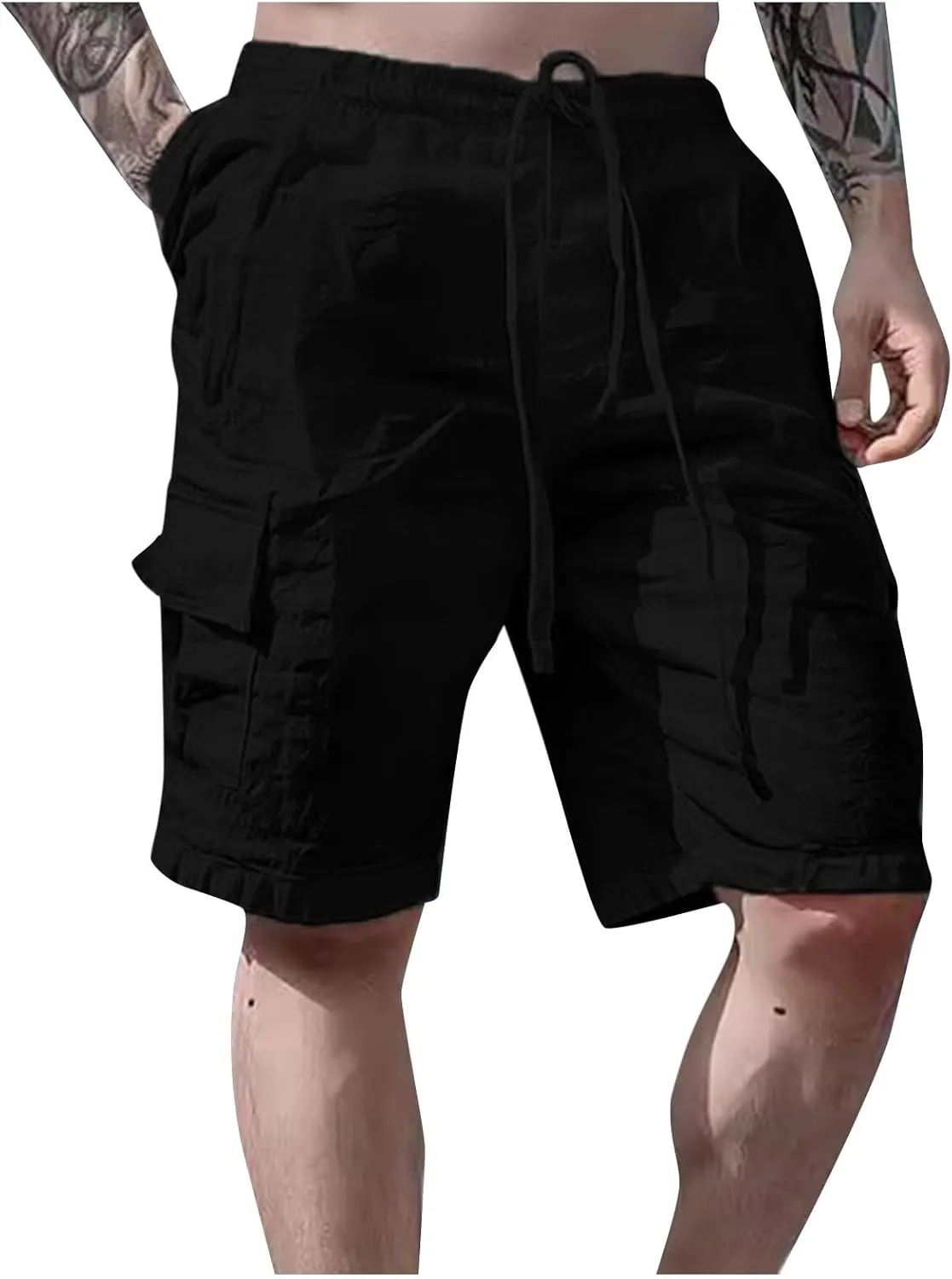 Running Shorts Men Slim-Fit Elastic Beach Shorts Gym Basketball Lightweight Classic Regular Activewear Pants