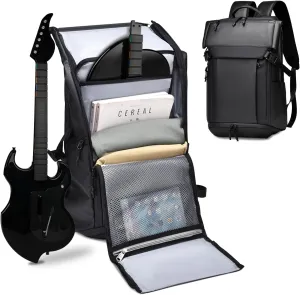 sarlar Waterproof Travel Backpack for PDP RIFFMASTER Wireless Guitar Controller, Extra Large Carrying Bag Fits PS5, PS4, & Large Capacity Storage Bag with Zippered Pocket for PlayStation 5