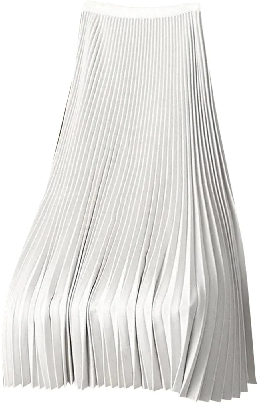 Satin Pleated Skirt Women A Line Flowy Skirts Plus Size Casual Skirts High Elastic Waist Maxi Skirts Versatile Skirt