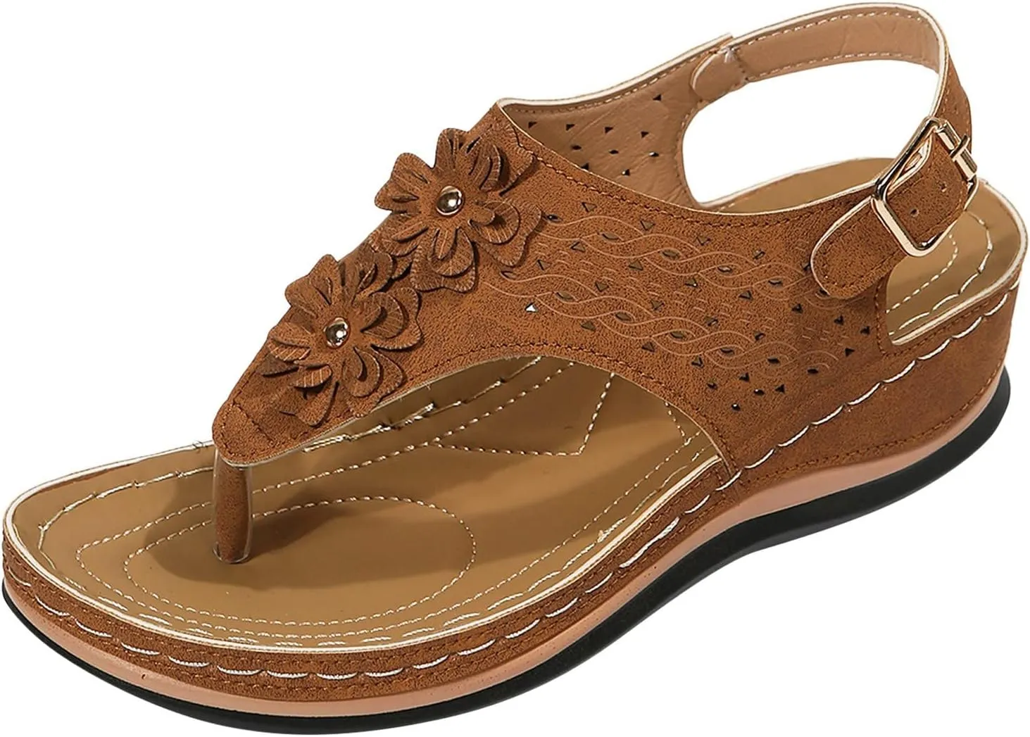 SBGMoSJ Ortho Dressy Sandals for Women Womens Orthopedic Flip Flops Wide Womens Summer Shoes White Women Comfort Sandals Walking Shoes Women Office Comfortable Sandals Women Huarache