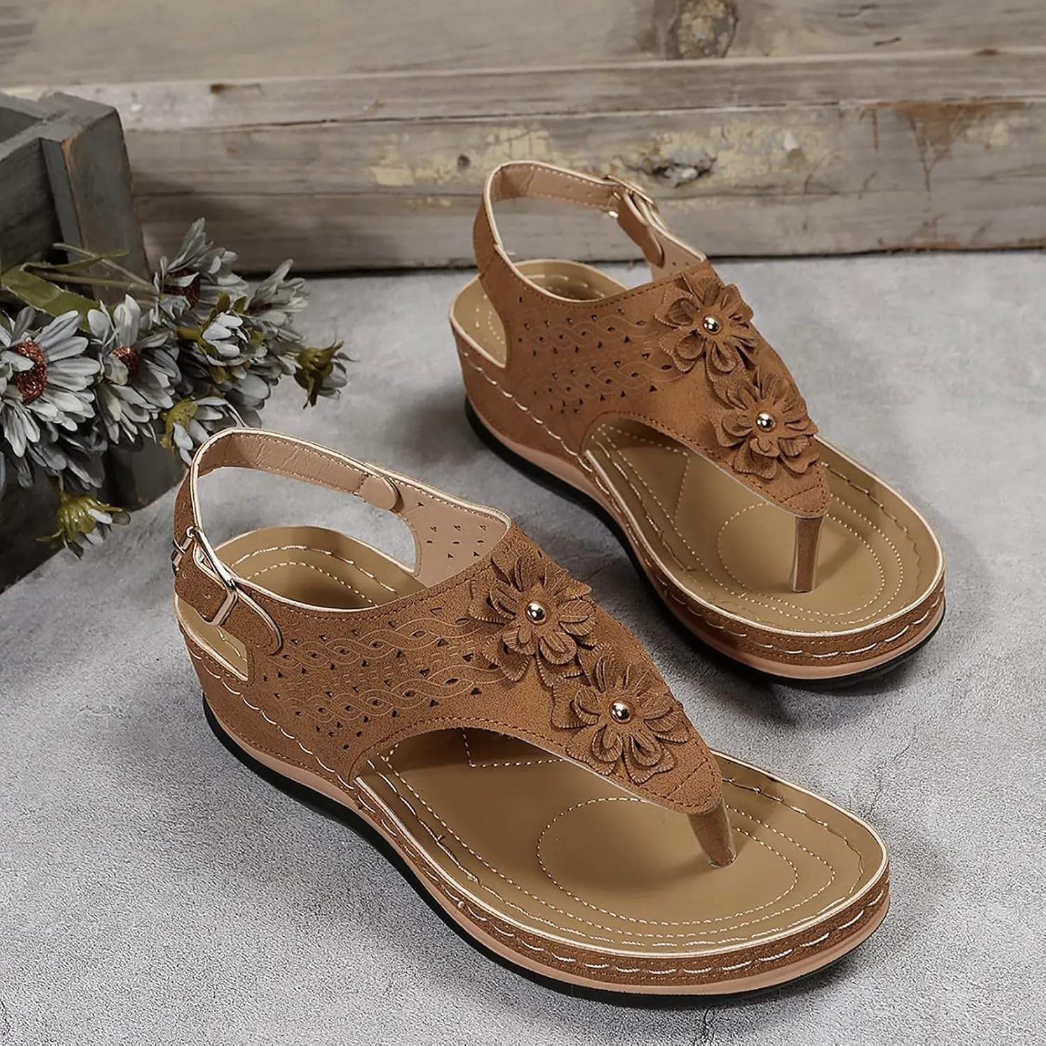 SBGMoSJ Ortho Dressy Sandals for Women Womens Orthopedic Flip Flops Wide Womens Summer Shoes White Women Comfort Sandals Walking Shoes Women Office Comfortable Sandals Women Huarache