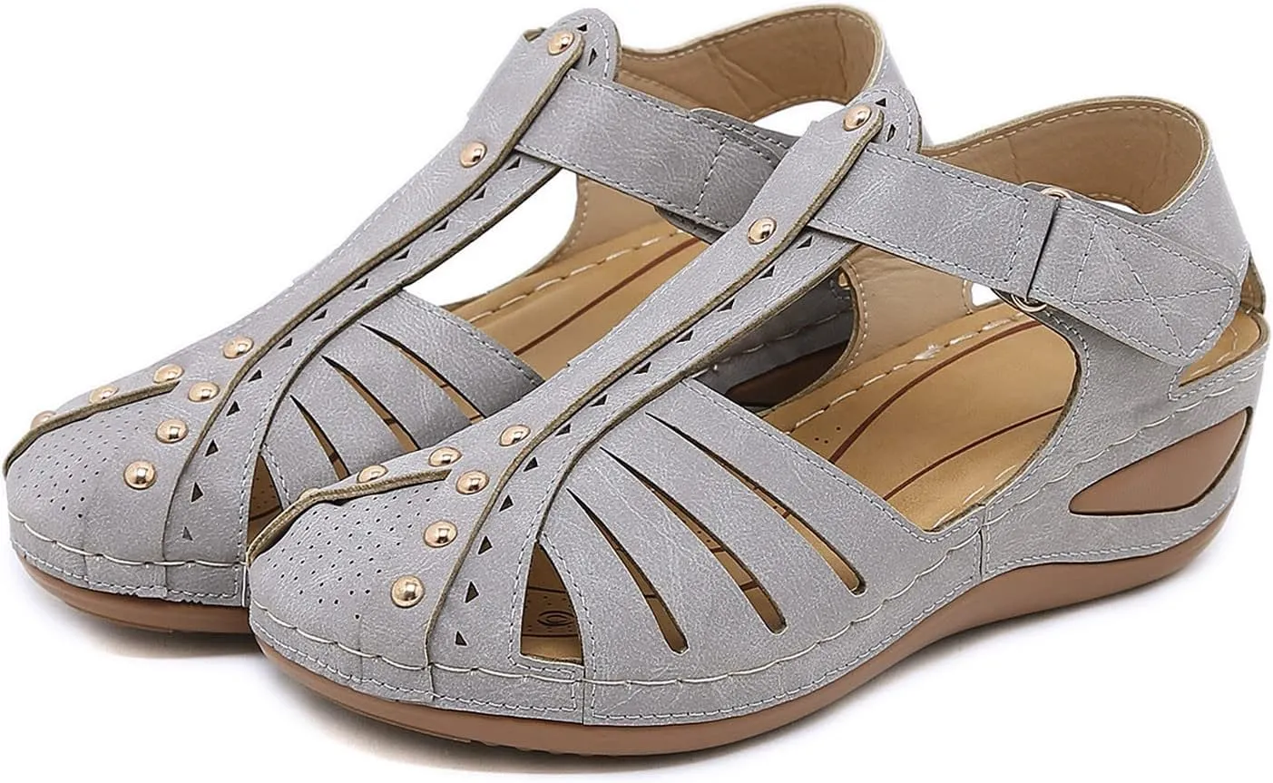SBGMoSJ Shoes for Bunions and Wide Feet Women Summer Sandals for Women 2024 Black Gold Sandals for Women Dressy Flats Casual Summer Sandals Orthopedic Flip Flops with Heel Zapatos Plataforma De Mujer