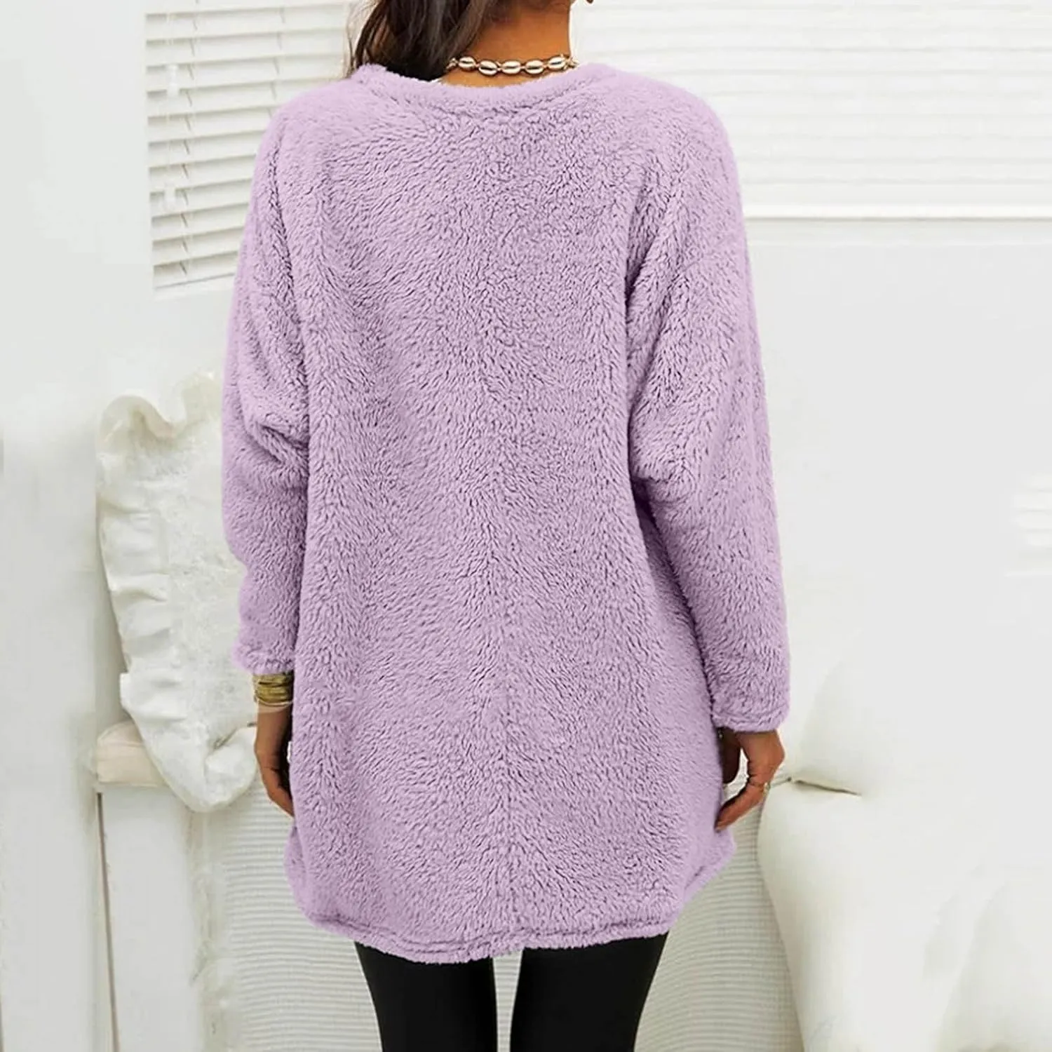 SHAOBGE Hoodies for Women Fleece Linend Warm Sweatshirt Hoodies Long Sleeve Tunic Pullover with Pockets Warm Winter Hoodies