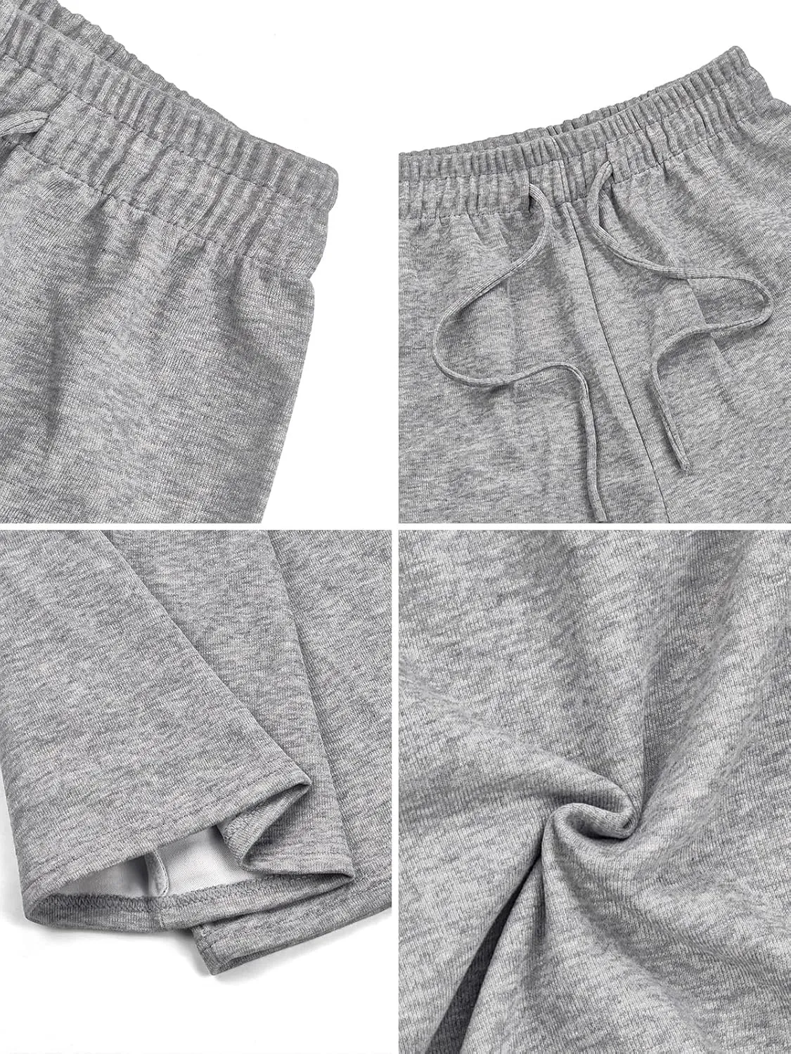 SHEKINI Wide Leg Sweat Pants for Women Baggy Sweatpants High Wasited Casual Drawstring Lounge Trousers with Pockets