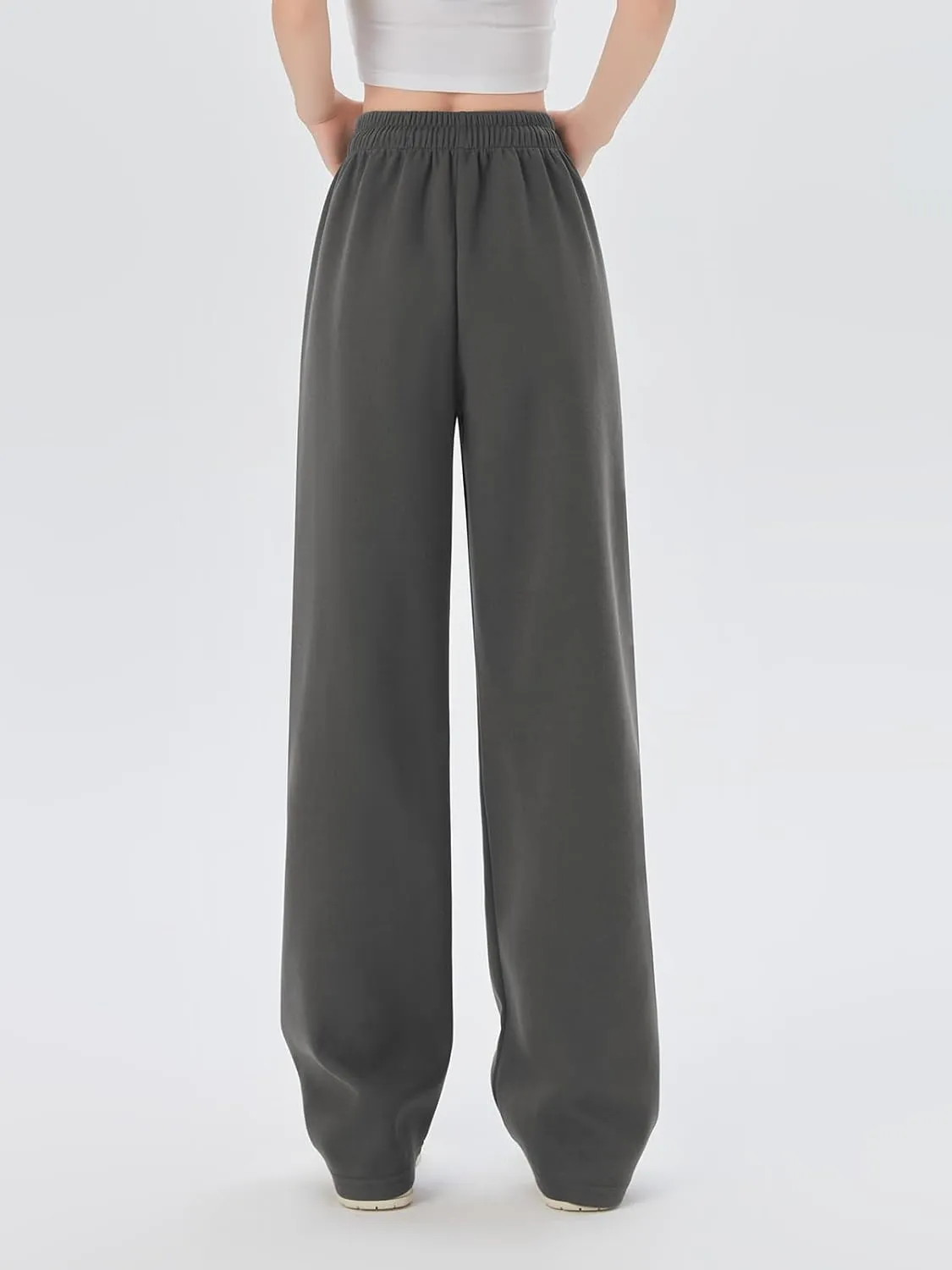SHEKINI Wide Leg Sweat Pants for Women Baggy Sweatpants High Wasited Casual Drawstring Lounge Trousers with Pockets