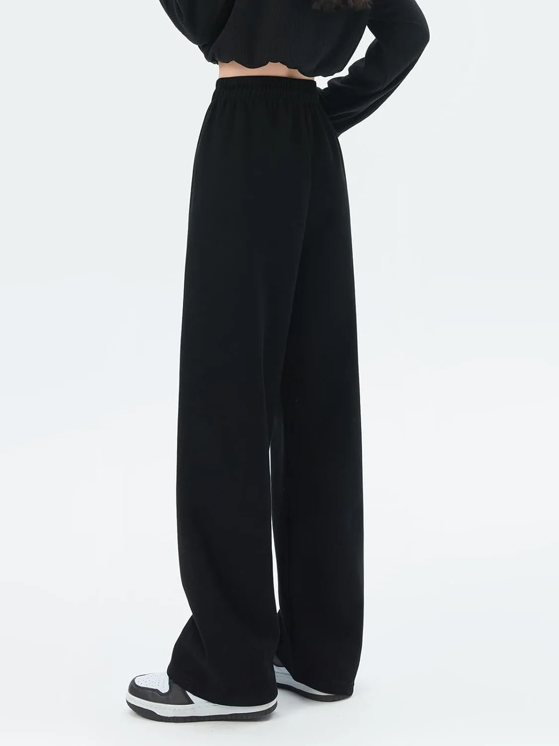 SHEKINI Wide Leg Sweat Pants for Women Baggy Sweatpants High Wasited Casual Drawstring Lounge Trousers with Pockets