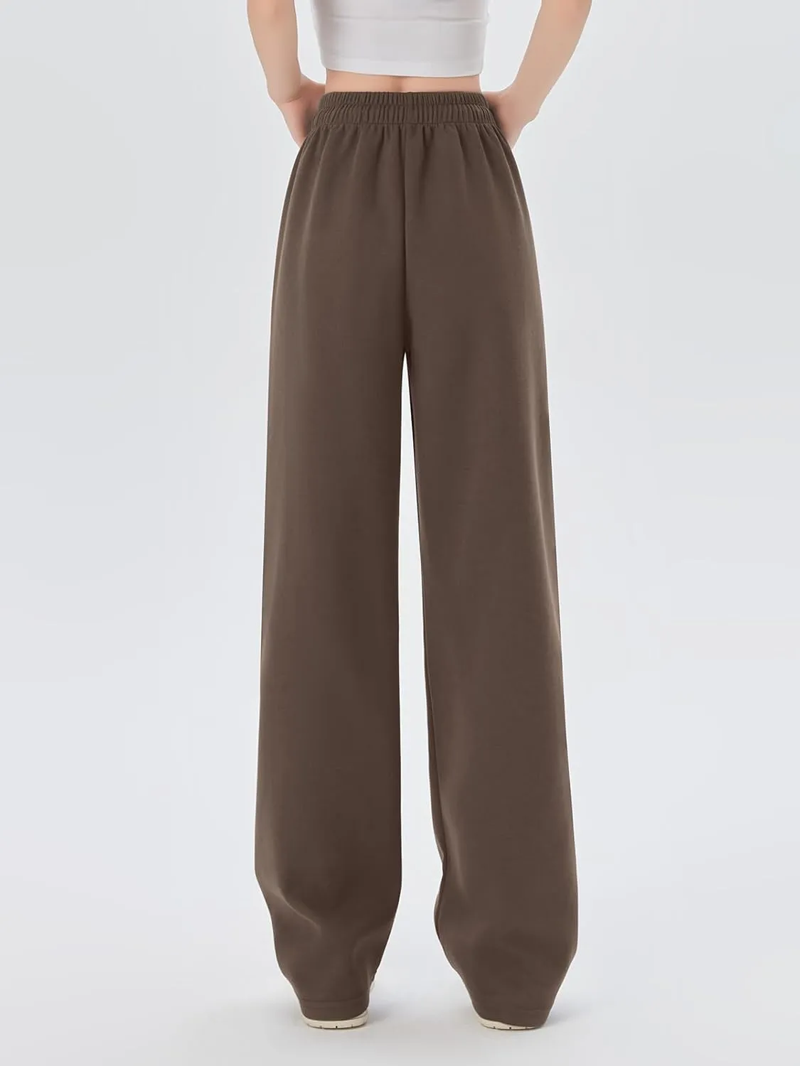 SHEKINI Wide Leg Sweat Pants for Women Baggy Sweatpants High Wasited Casual Drawstring Lounge Trousers with Pockets