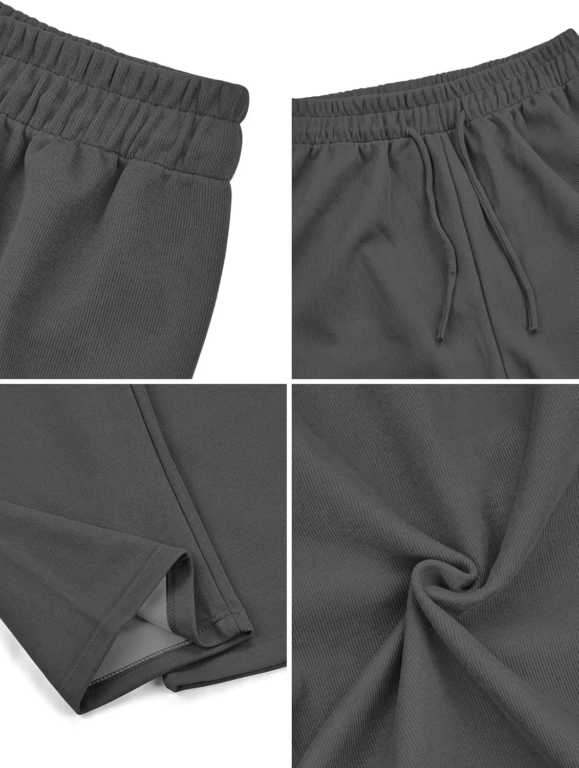 SHEKINI Wide Leg Sweat Pants for Women Baggy Sweatpants High Wasited Casual Drawstring Lounge Trousers with Pockets