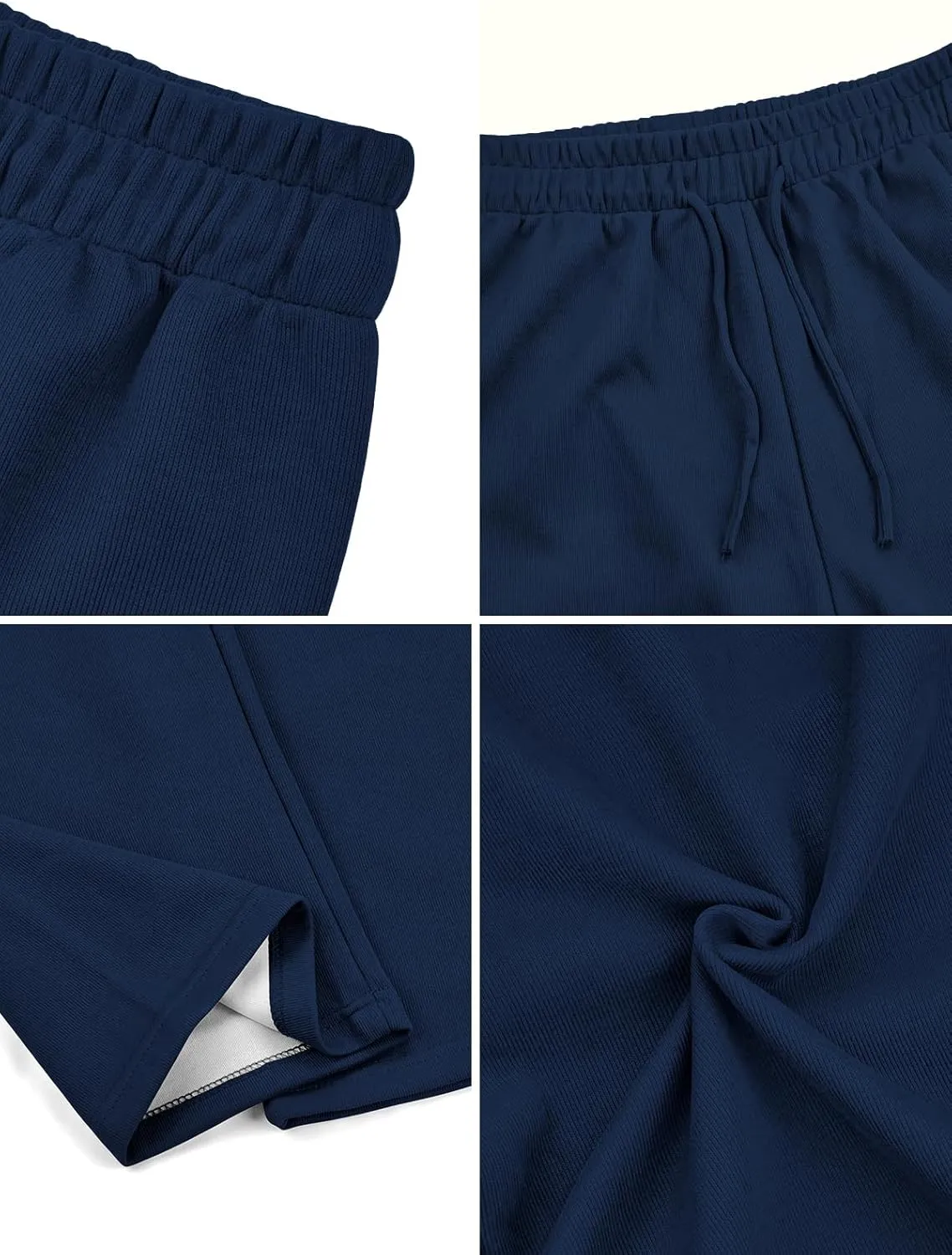 SHEKINI Wide Leg Sweat Pants for Women Baggy Sweatpants High Wasited Casual Drawstring Lounge Trousers with Pockets