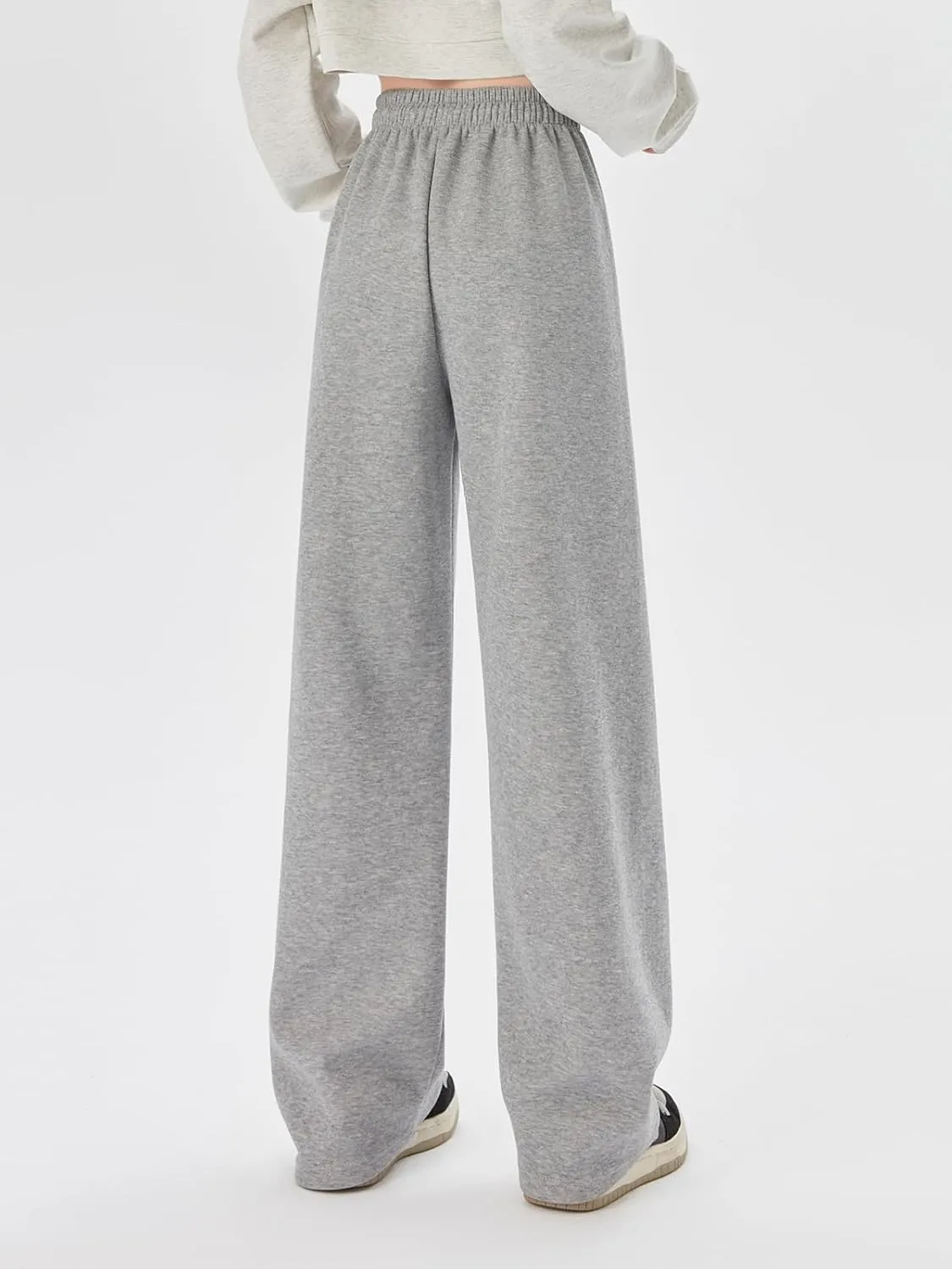 SHEKINI Wide Leg Sweat Pants for Women Baggy Sweatpants High Wasited Casual Drawstring Lounge Trousers with Pockets
