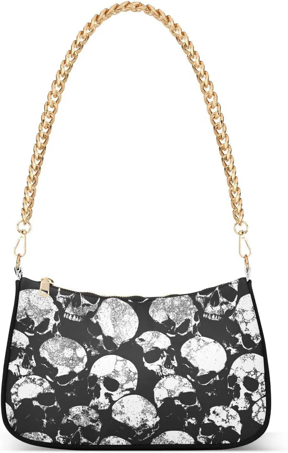 Shoulder Bag for Women Skulls with Grunge Texture Hobo Purses Handbags for Women with Chain Strap