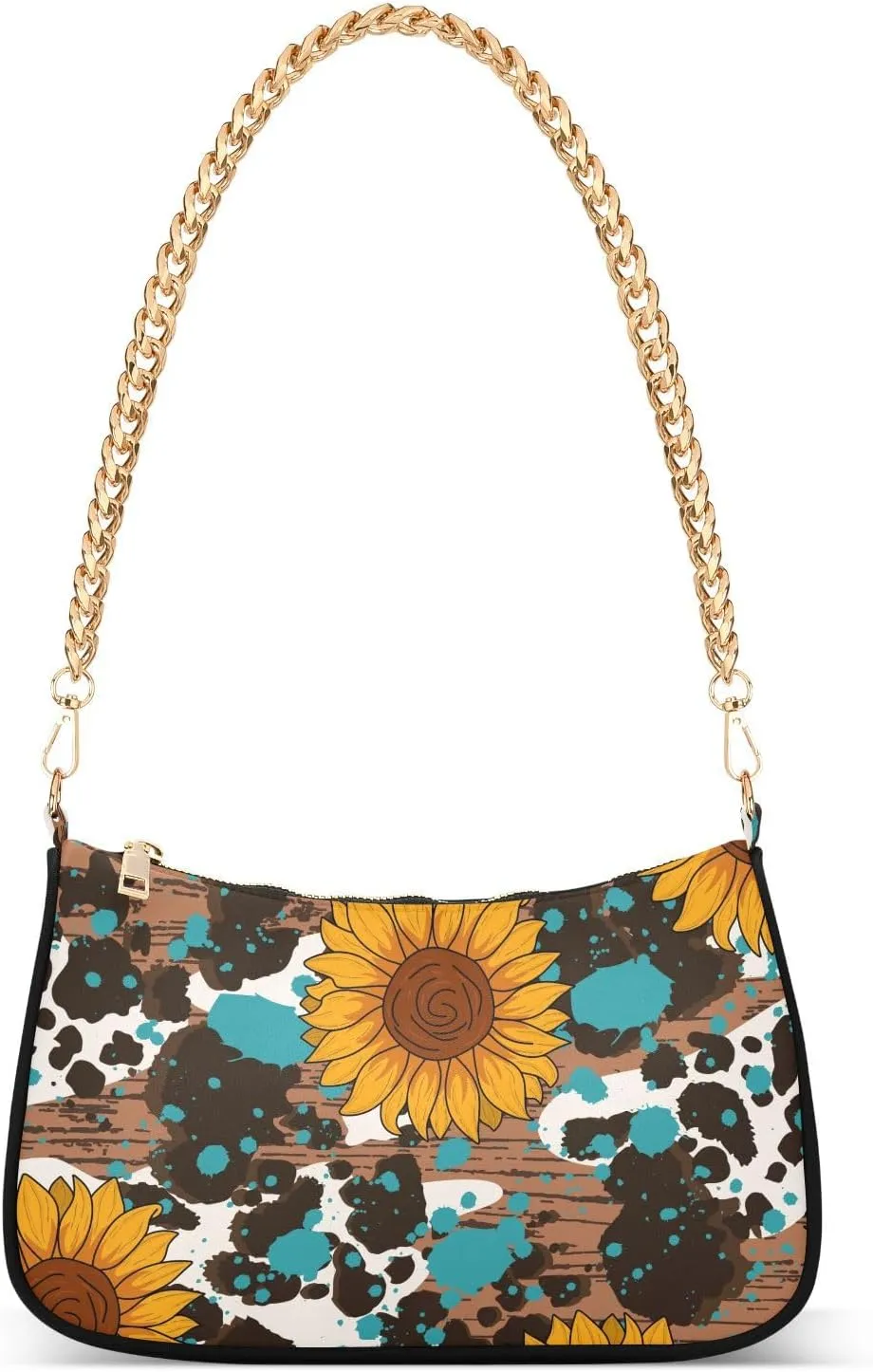 Shoulder Bag for Women Sunflowers Texture Hobo Purses Handbags for Women with Chain Strap