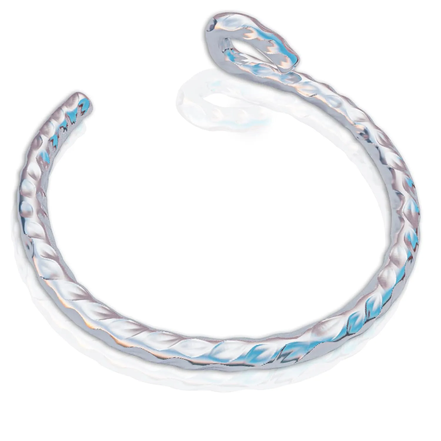 Silver Fake Nose Ring 20 Gauge Clip-On Hammered 925 Sterling Silver Nostril Cuff Handmade Glistening Non-Piercing Hoop