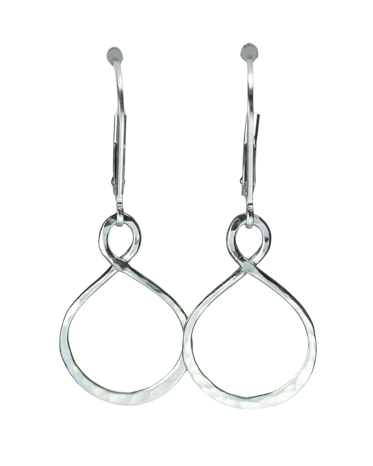 Sterling Silver Infinity Earrings for Women Eternity Hammered Hoop Earrings Bridesmaid Jewelry