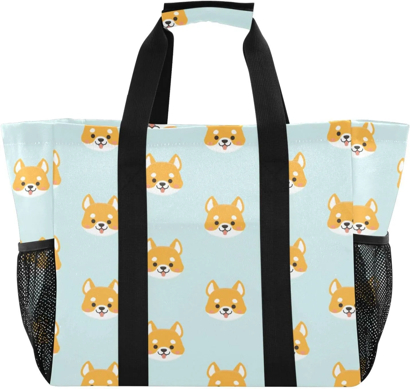susiyo Cute Reusable Grocery Tote Bag Collapsible Canvas Beach Bag Large Travel Bags for Hiking Trip Pool