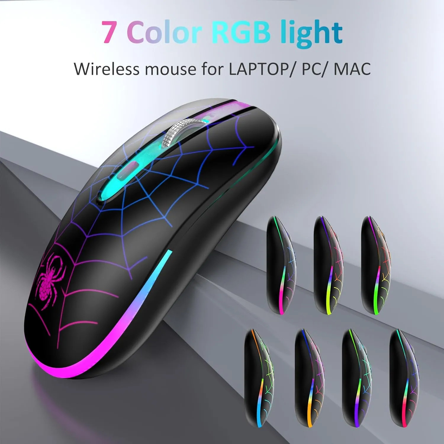 TaIYanG Wireless Mouse, 2.4G Portable Optical Quiet Cute Mouse with USB Receiver and Type C Adapter, 3 Adjustable DPI LED Wireless Mouse for Laptop, Computer, PC, MacBook, Desktop