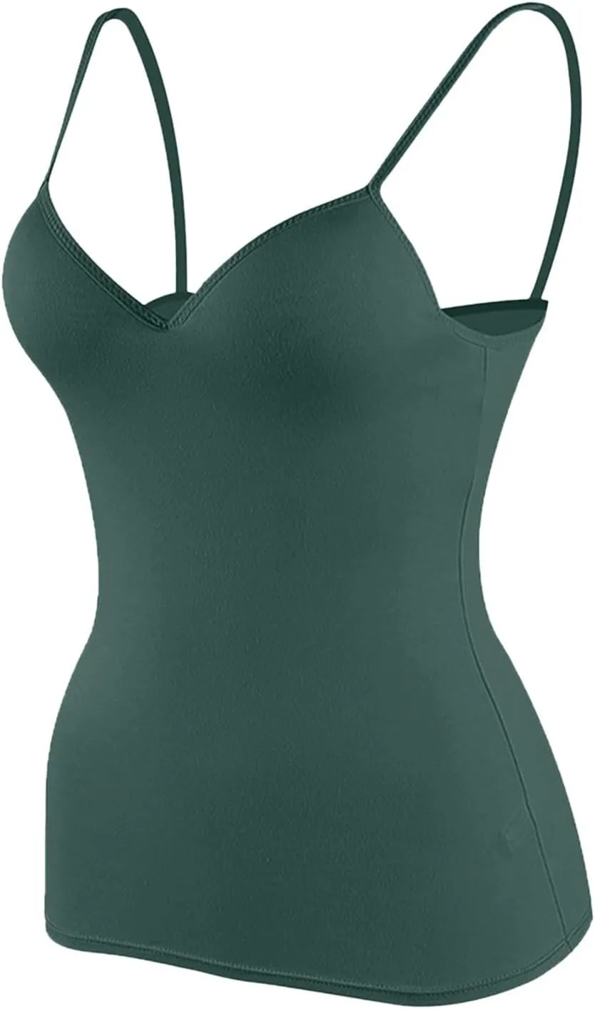 Tank Tops with Built in Bra for Women 2025 Sports Cute Padded Cami Shirts Summer Yoga Workout Camisoles Sleeveless Undershirt
