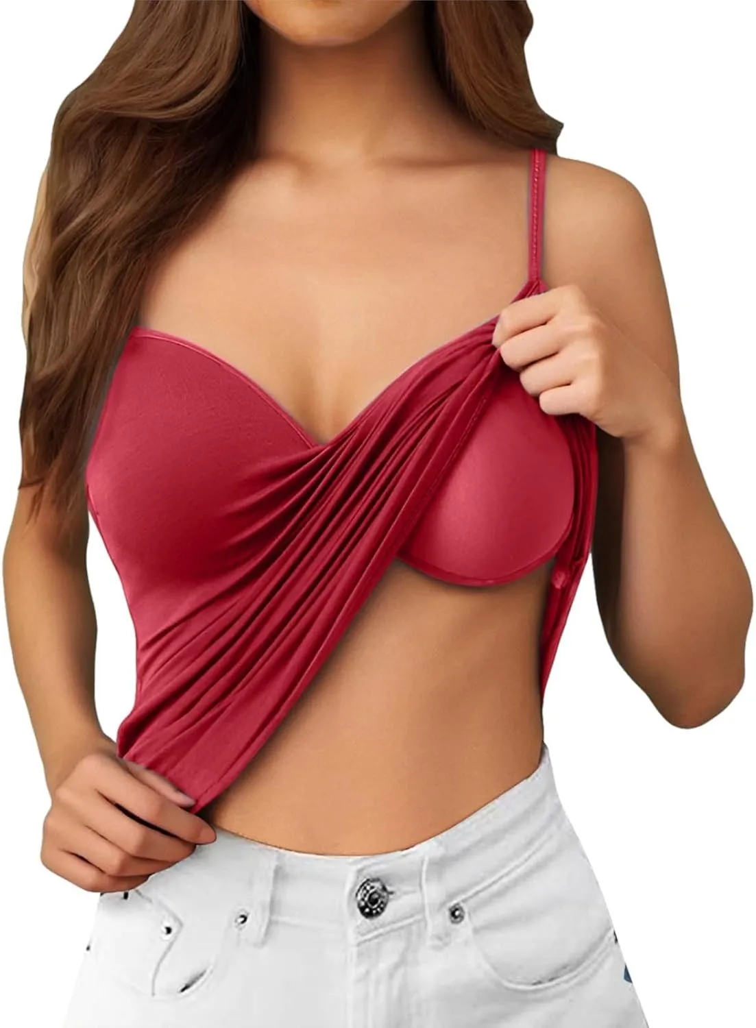 Tank Tops with Built in Bra for Women 2025 Sports Cute Padded Cami Shirts Summer Yoga Workout Camisoles Sleeveless Undershirt