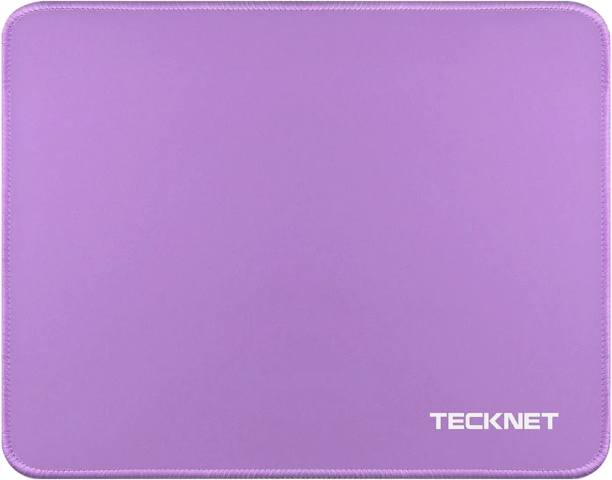 TECKNET Mouse Pad with Anti-fray Stitchin, Waterproof Surface & Non-Slip Rubber Base with Stitched Edges Gaming Mouse Mat for LaptopCompatible with Laser and Optical Mice - Purple