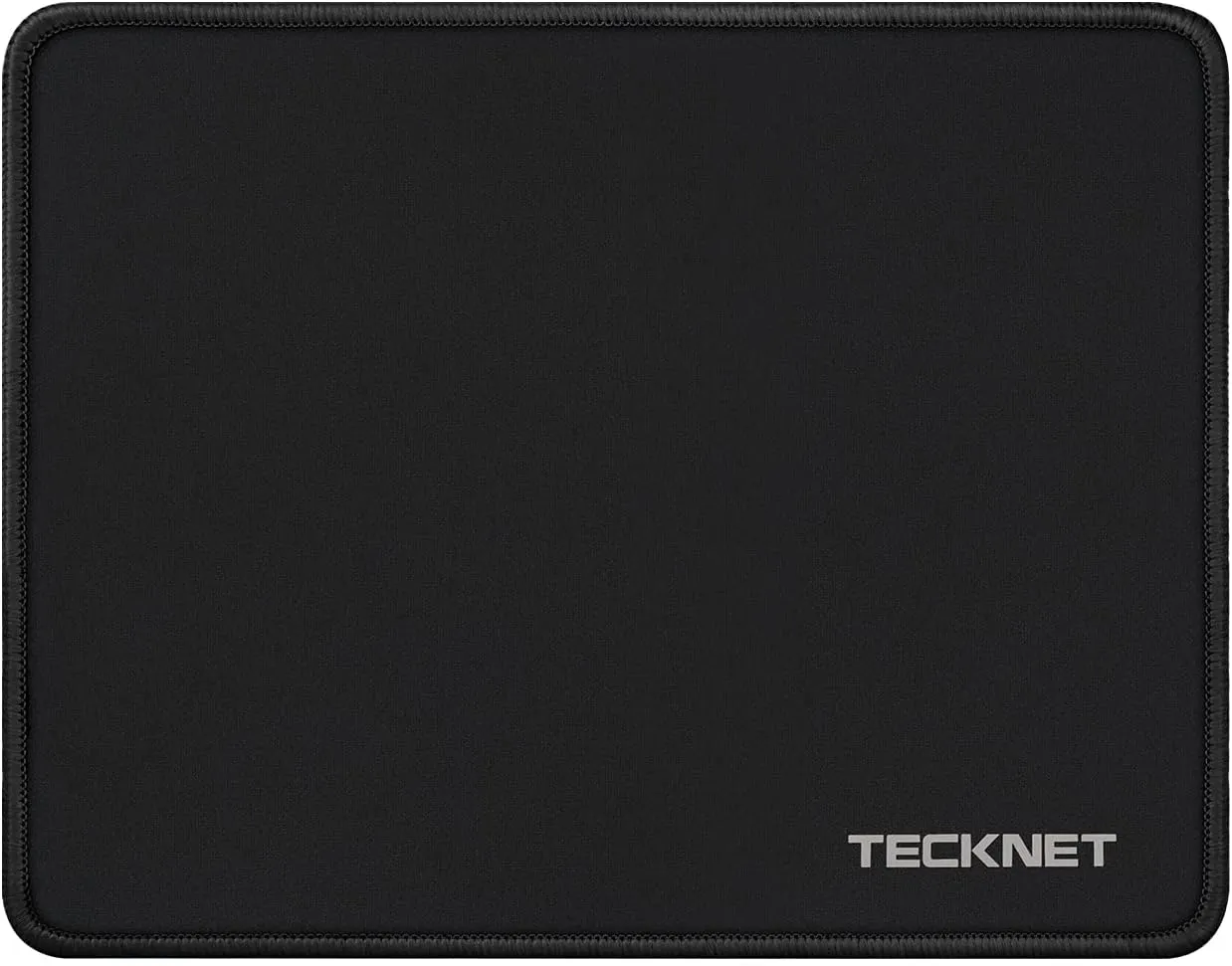 TECKNET Mouse Pad with Anti-fray Stitching, Waterproof Surface & Non-Slip Rubber Base with Stitched Edges Gaming Mouse Mat for LaptopCompatible with Laser and Optical Mice - Black