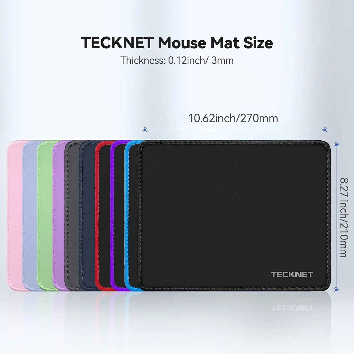 TECKNET Mouse Pad with Anti-fray Stitching, Waterproof Surface & Non-Slip Rubber Base with Stitched Edges Gaming Mouse Mat for LaptopCompatible with Laser and Optical Mice - LT.Green