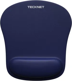 TECKNET Mouse Pad with Wrist Support, Ergonomic Gaming Mouse Pad Pain Relief, Portable Comfortable Mousepad for Computer, Laptop, Office, Home and Travel, Non-Slip Base, Waterproof Surface, Blue