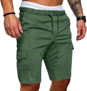 Thatrich Mens Casual Cargo Shorts Athletic Workout Lightweight Summer Shorts Twill Chino Loose Fit Joggers with Multi Pockets