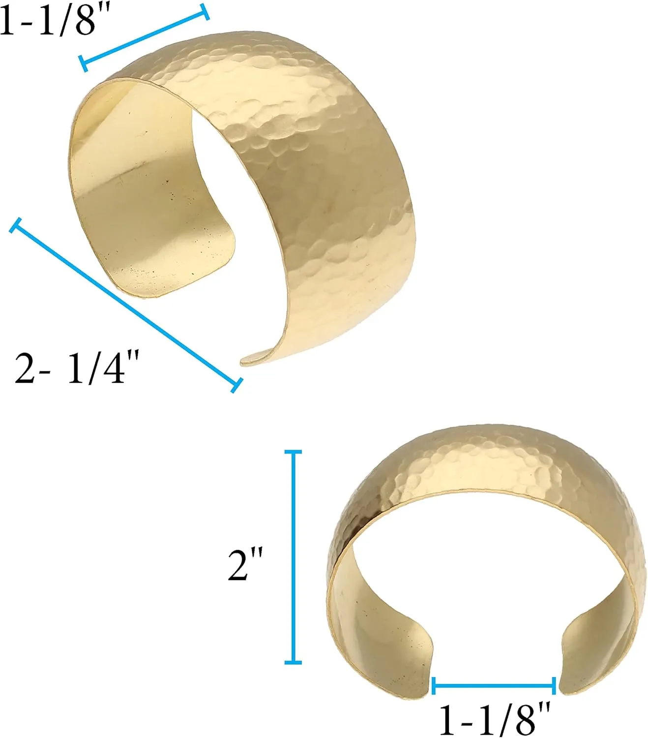 The Beadsmith Bracelet Cuff  Made of Raw Brass  Adjustable, Open Bangle for Men and Women  Hammered/Domed Style, 1-Inch Wide  Minimalist Design Jewelry  Can Be DIY Custom Designed