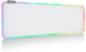 Tilted Nation Bone White Gaming Mouse Pad RGB - Create Your Dream Setup - Bright LED Mouse Pad XL with 8 Light Modes - Smooth Gliding Large RGB Gaming Mouse Pad White - Easy to Clean - Bone White