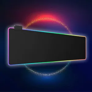 Tilted Nation RGB Mouse Pad - Large LED Gaming Mat with 8 Adjustable Light Modes - Non Slip Rubber Base, Easy to Clean Water Proof Surface